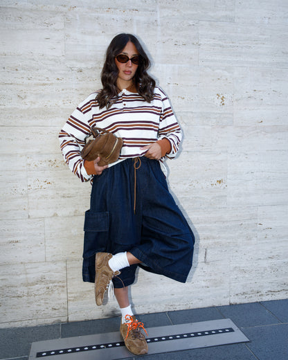 BERMUDA IN DENIM CON TASCHE