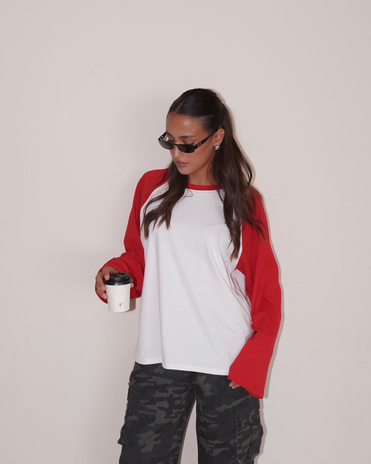 T-SHIRT BICOLOR MANICHE LUNGHE