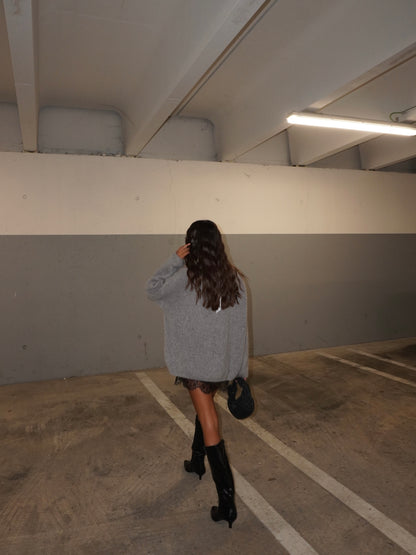 MAGLIONE CON FIOCCO IN LANA MOHAIR