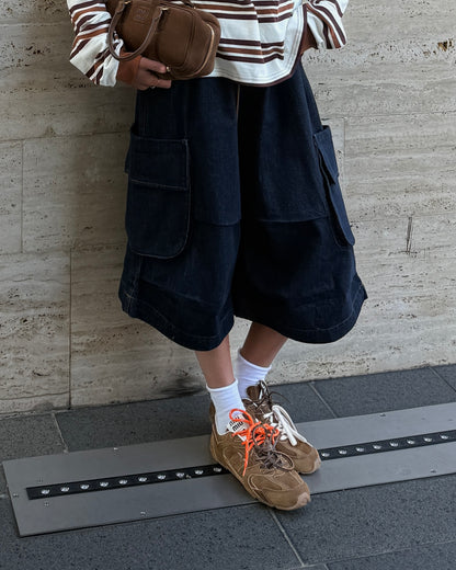 BERMUDA IN DENIM CON TASCHE