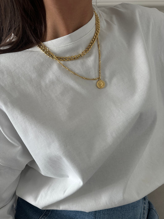 COLLANA DOPPIA CON MEDAGLIETTA