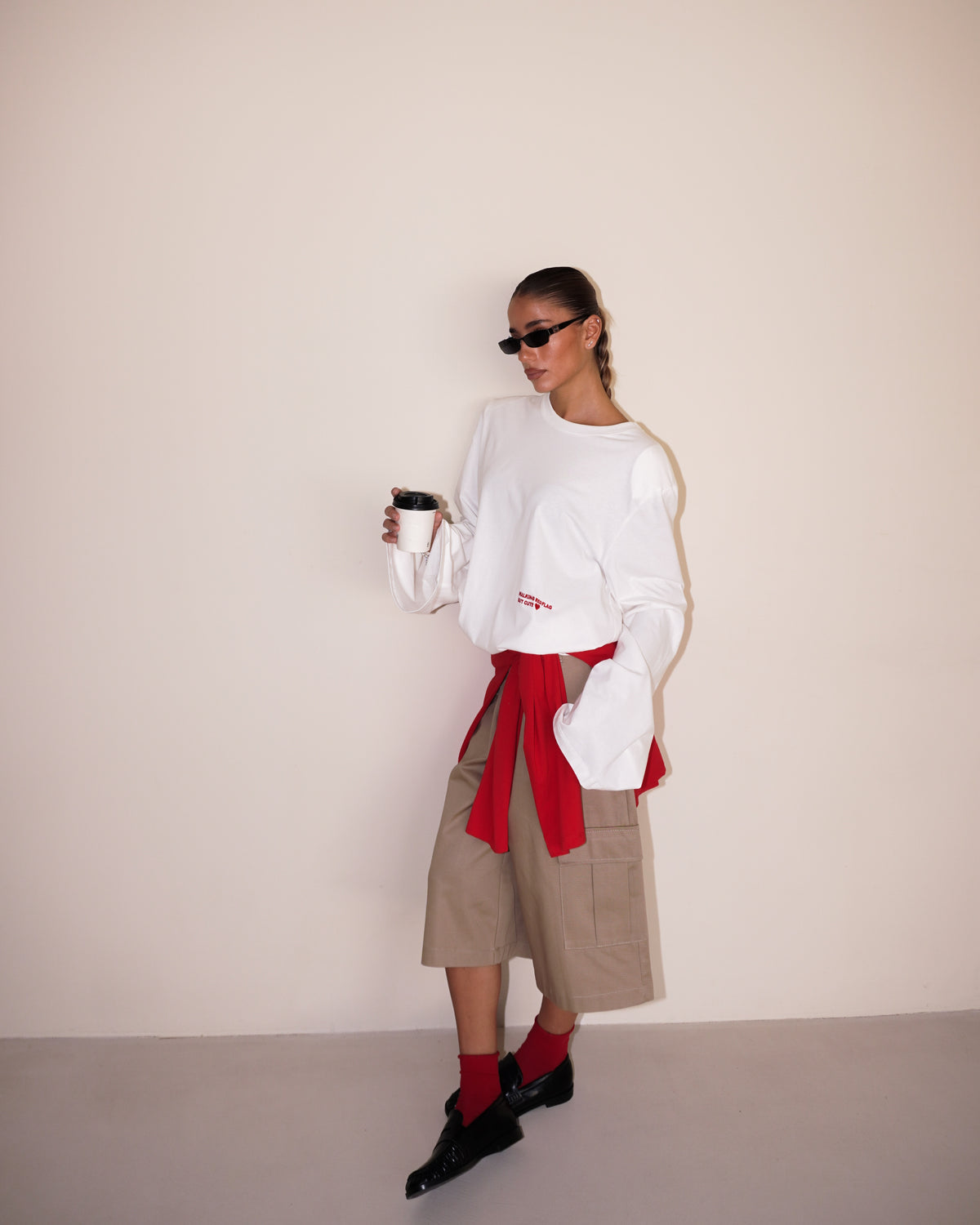 T-SHIRT MANICHE LUNGHE CON RICAMO LUMINA