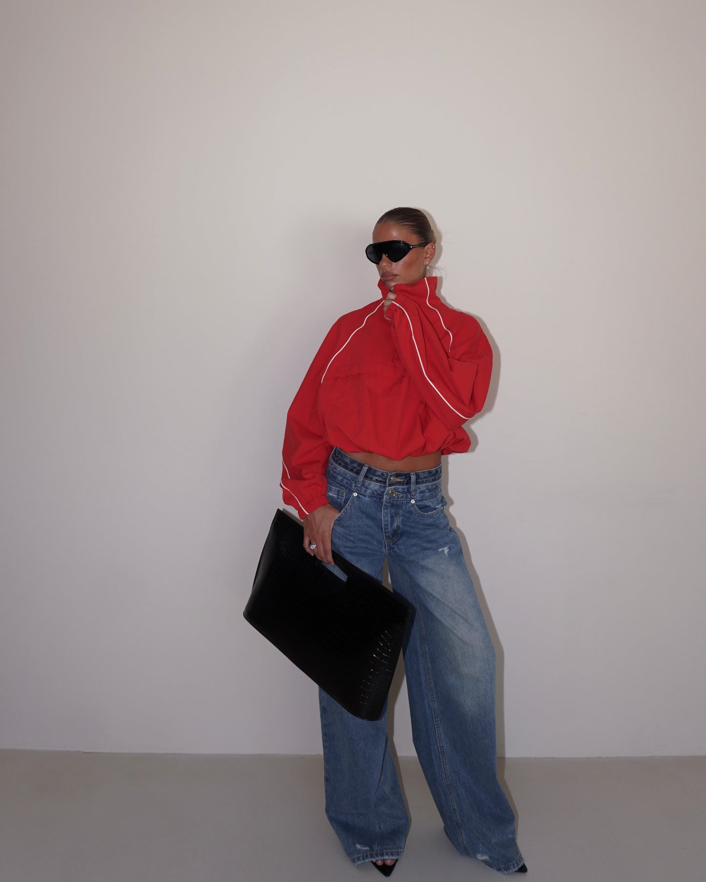 BOMBER LEGGERO CON MEZZA ZIP