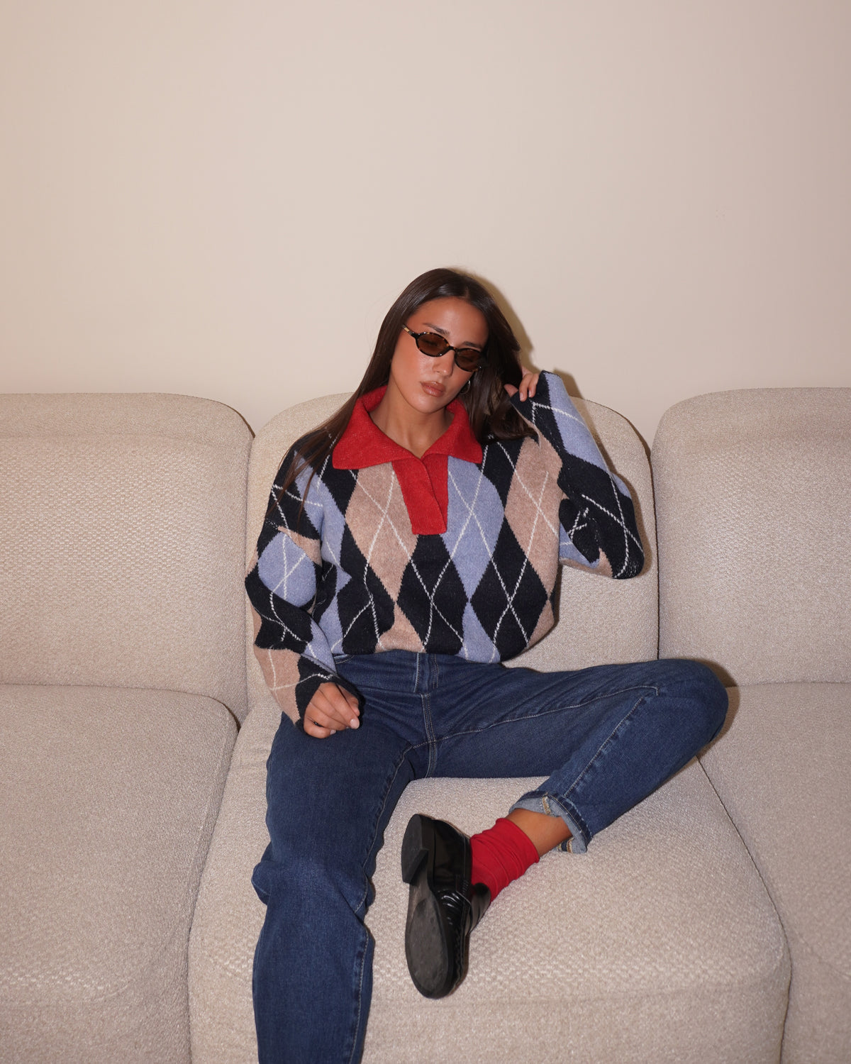 MAGLIONE POLO CON ROMBI