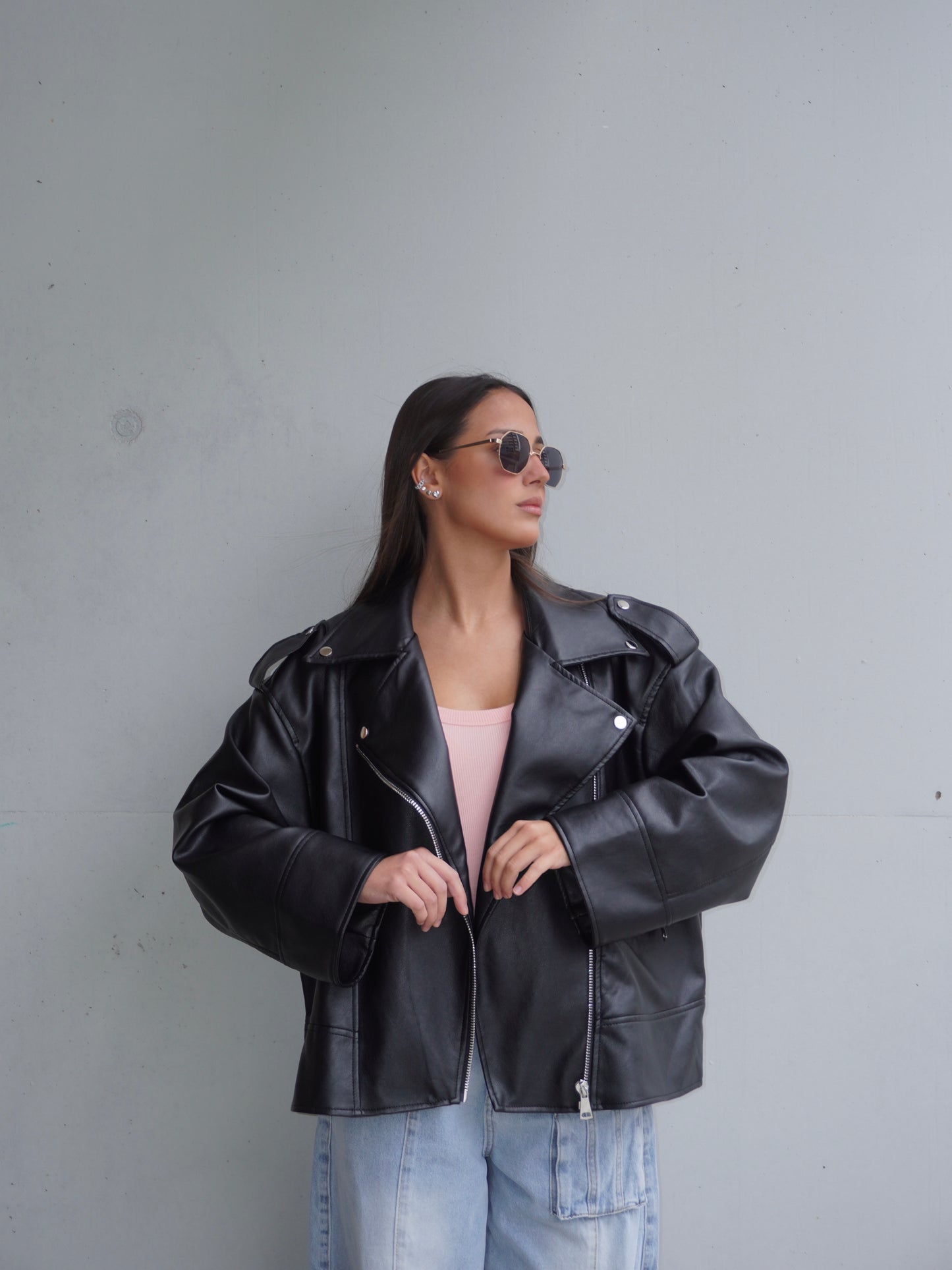 BIKER ECOPELLE OVERSIZE
