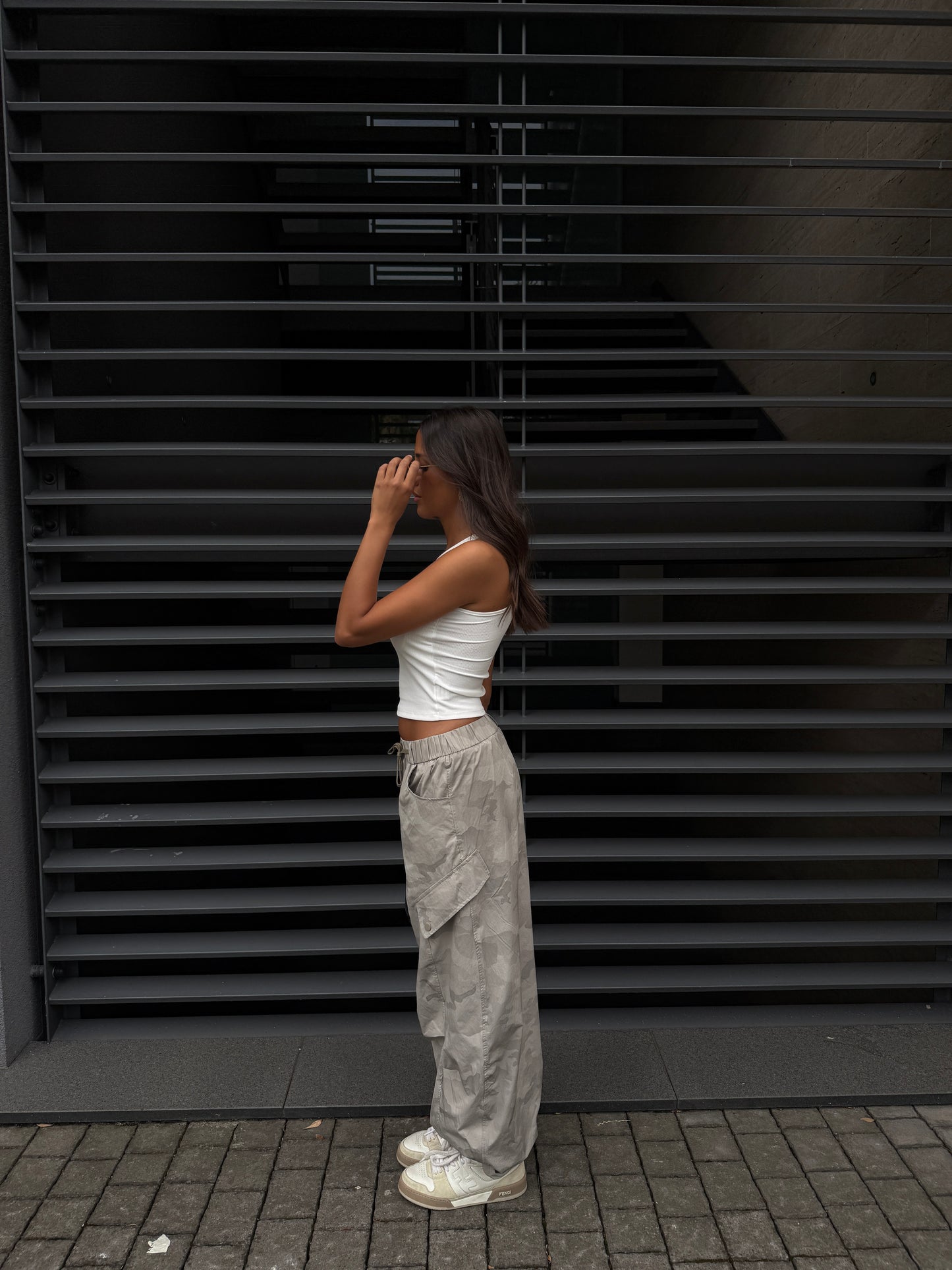 PANTALONE PARACHUTE MILITARE CHIARO