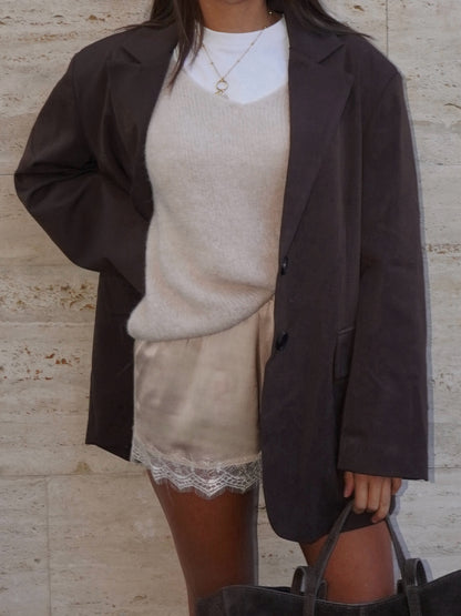 SHORTS IN SIMIL RASO E PIZZO LUMINA