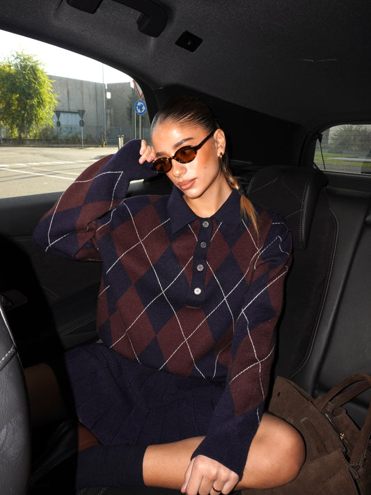 MAGLIONE POLO FANTASIA ROMBI