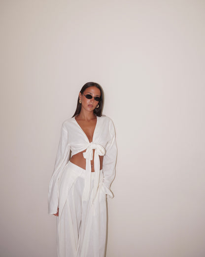 COORDINATO TOP CON NODO E PANTALONE MORBIDO