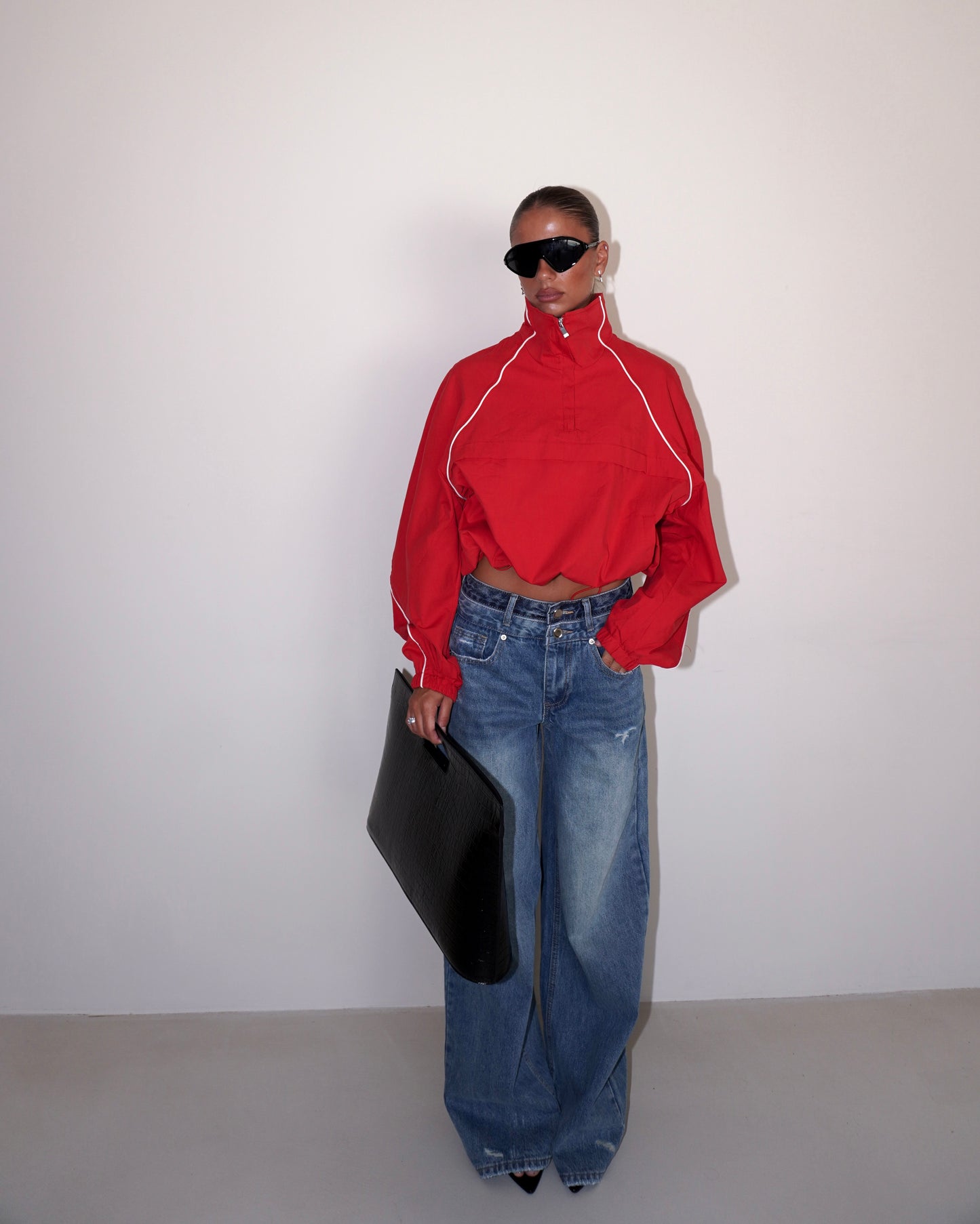 BOMBER LEGGERO CON MEZZA ZIP