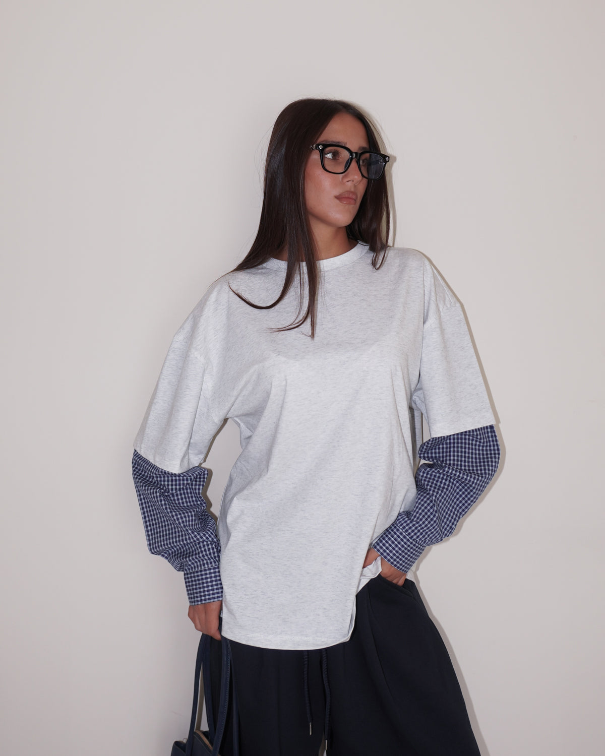T-SHIRT CON INSERTO CAMICIA