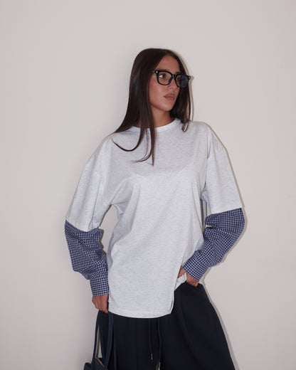 T-SHIRT CON INSERTO CAMICIA