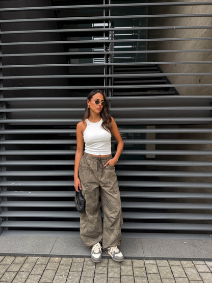 PANTALONE PARACHUTE MILITARE SCURO